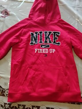 Nike Red Pullover Hoodie with Bold Logo